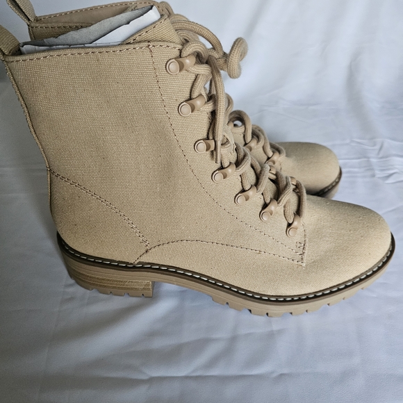 Universal Thread Women's Parker Lace Up Combat Boots, Color Tan - memory foam - Picture 4 of 15